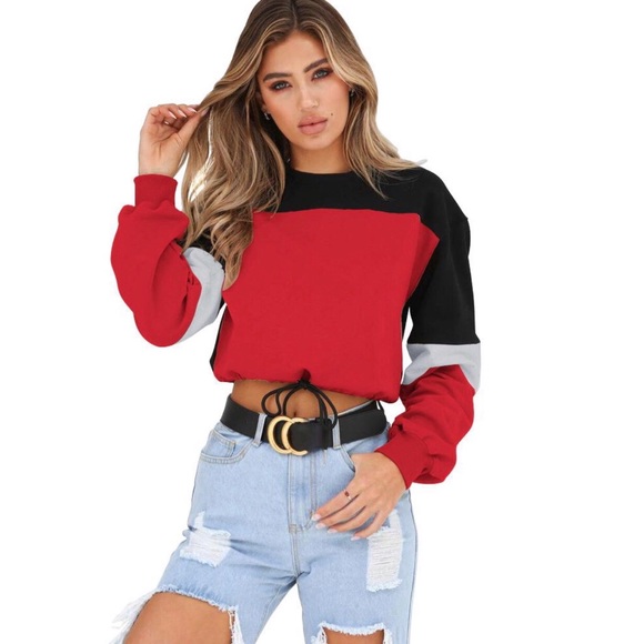 Colorblock crop sweatshirt - Picture 4 of 5